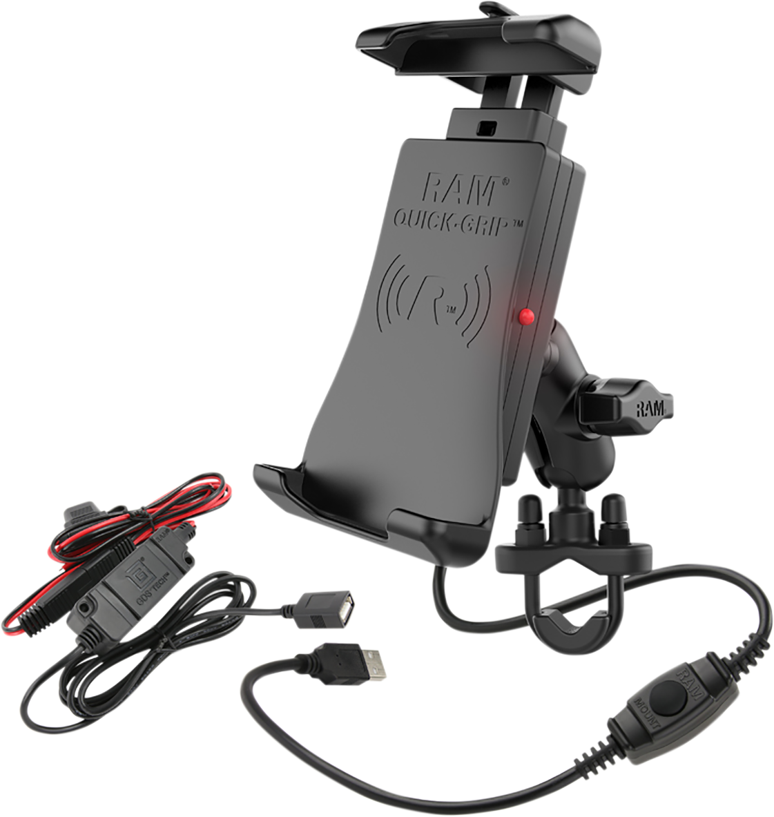 RAM MOUNTS QUICK-GRIP WIRELESS WATERPROOF HARDWIRE CHARGER U-BOLT